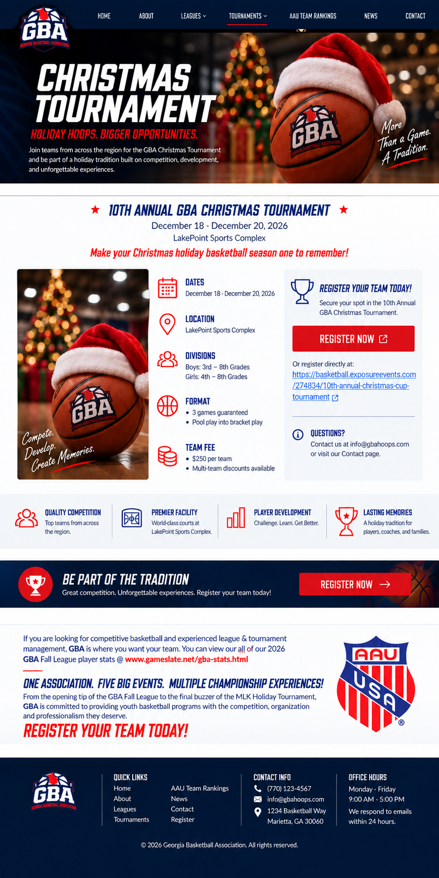 Christmas Tournament design