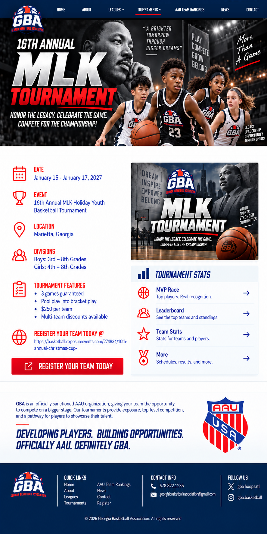 MLK Tournament design