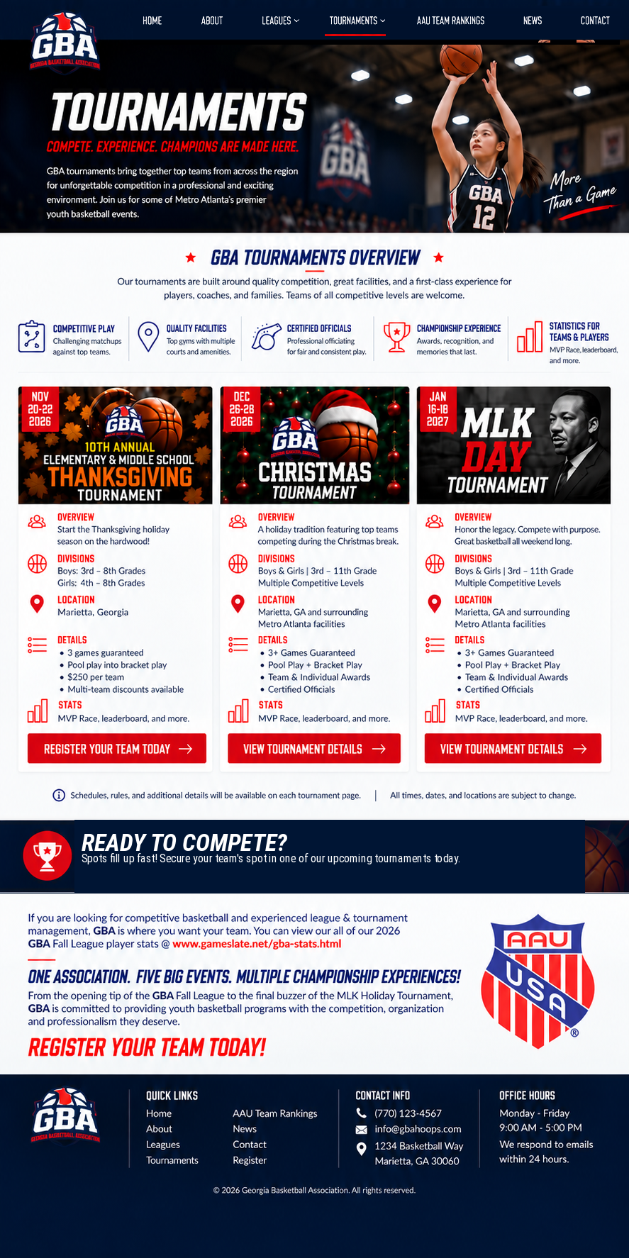 GBA Tournaments design