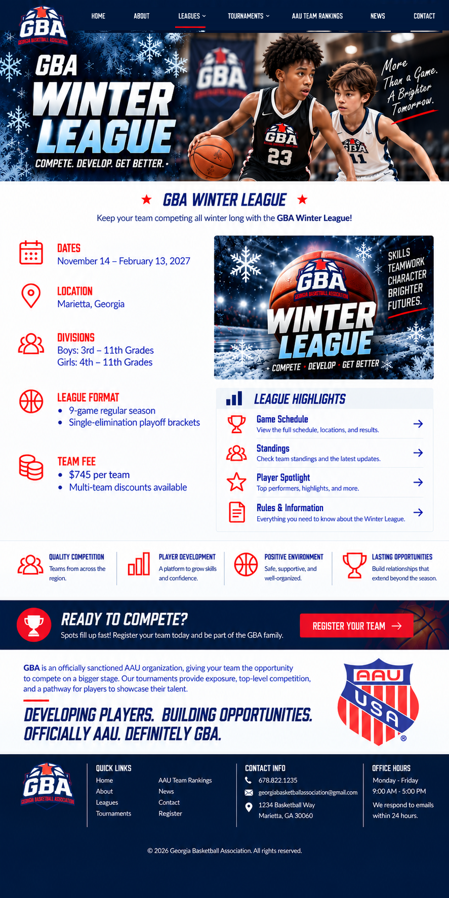 GBA Winter League design