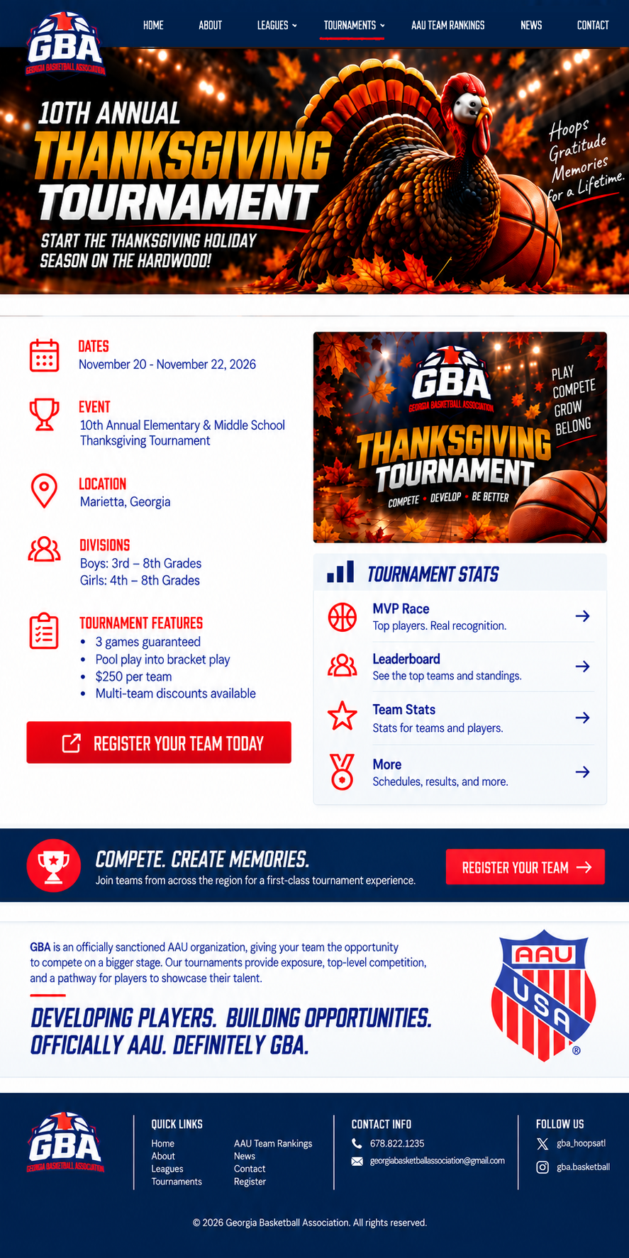 Thanksgiving Tournament design